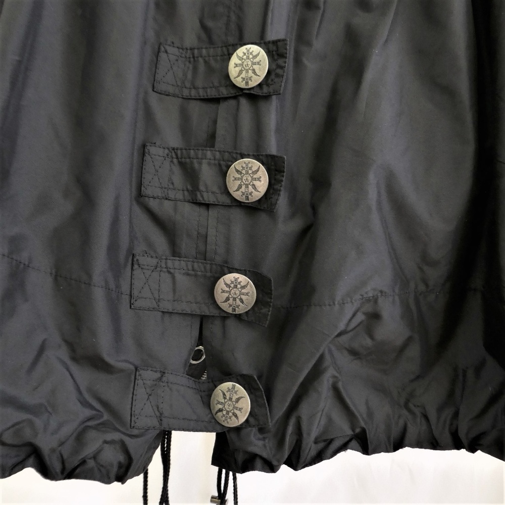 SiLK Thomas Wylde Black Jacket Coat Designer Etched Silver Hardware Snap Zip 6 - Picture 7 of 8